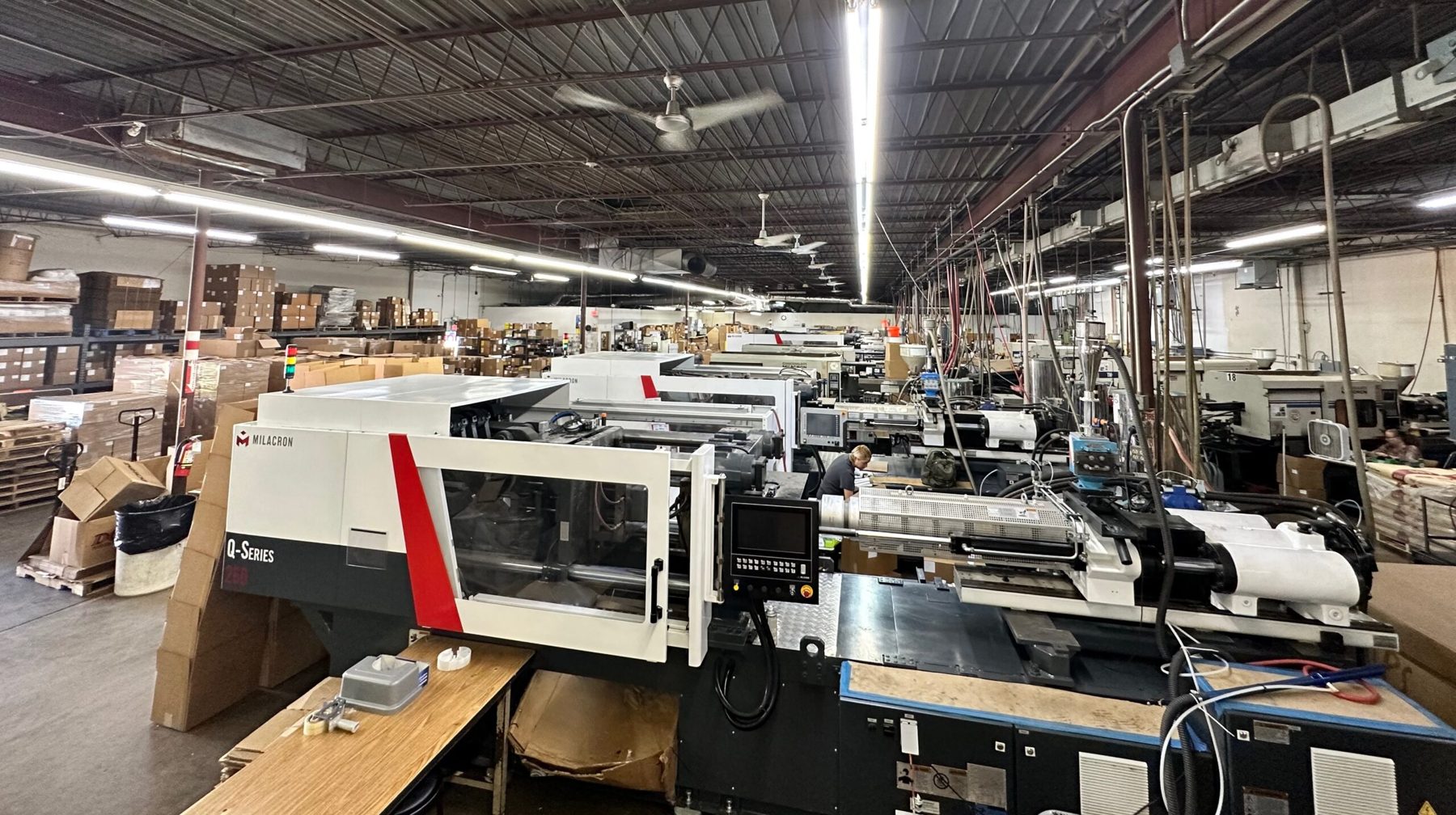 Superior Plastics production floor with Milacron Q-Series injection molding machines
